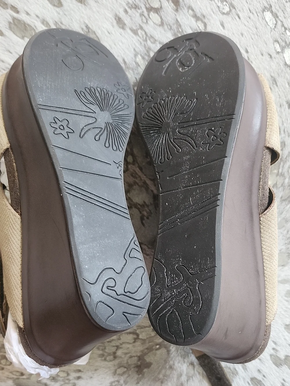 OTBT Blue Hill Tan Wedge Platform Sandal Sz8 Leather